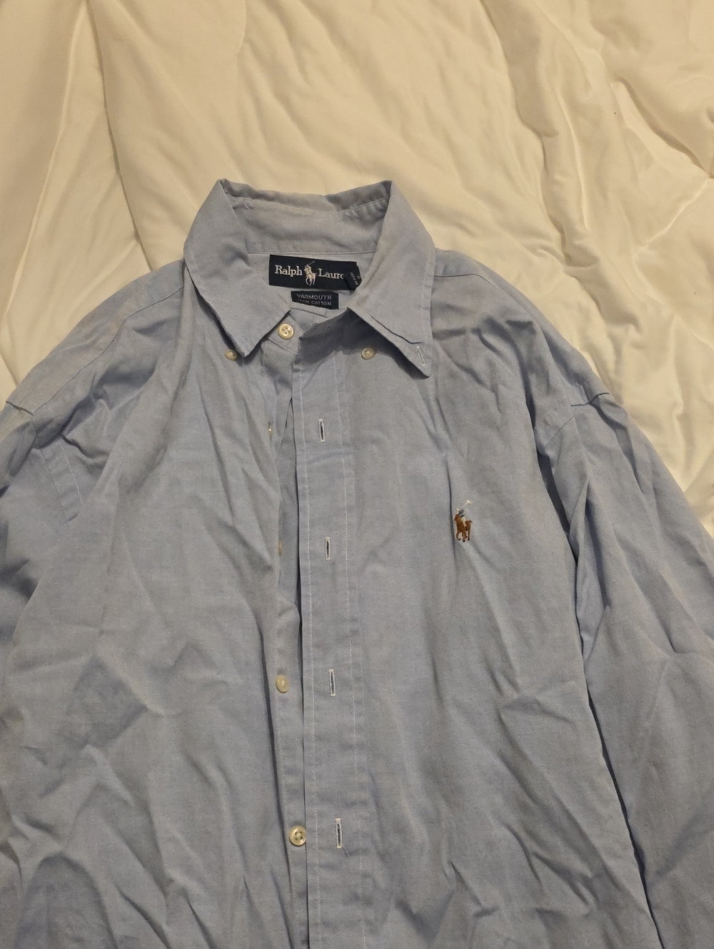 Ralph Lauren Light Blue Button-Down Oxford Shirt with Pony Logo